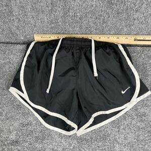 Nike Active Shorts‎ Kids Size S Black White Dri-Fit Running Lined Drawstring